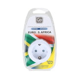 Charger l&#39;image dans la galerie, Un adaptateur de voyage compact et léger conçu pour les européens qui souhaitent brancher leurs appareils électroniques sur les prises de courant en Afrique du Sud.