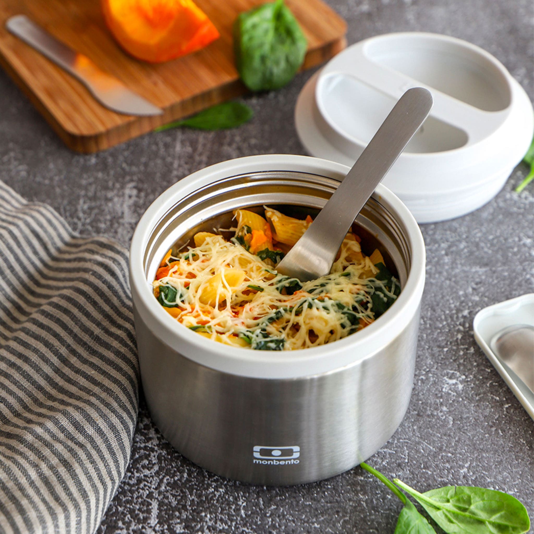 Monbento Boite Manger Isotherme MB Element Gris Silver Lunch Box