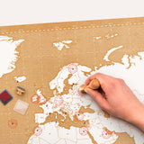 Charger l&#39;image dans la galerie, Répertoriez tous vos voyages en tamponnant vos destinations visitées grâce à The World Stamp Map de Luckies of London. Une incroyable carte du monde et une belle idée cadeau voyage.