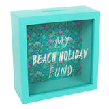 Charger l&#39;image dans la galerie, Beach Holiday Fund Money Box est une tirelire originale décorative en bois aux couleurs des vacances à la plage. Une super idée cadeau voyage.