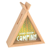 Charger l&#39;image dans la galerie, Camping Fund Teepee Money Box est une tirelire originale décorative en bois aux couleurs de camping. Une super idée cadeau voyage.