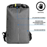 Charger l&#39;image dans la galerie, Découvrez la nouvelle génération de sacs à dos antivol avec le sac Urban Lite Gris de XD DESIGN. Poches protégées par RFID. Volume flexible et cadenas de sécurité intégré. 