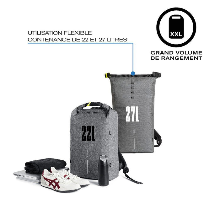 Petit Sac à Dos Antivol KCB Dual - Poches Multiples - Fermeture éclair Arrière - 100% Végan - Réglable - 1
